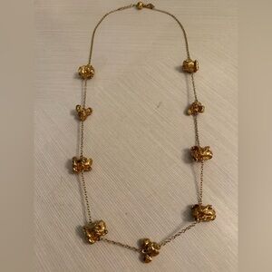 Kate Spade Gold Popcorn Vintage Statement Novelty Garland Necklace Fun HTF Cute!